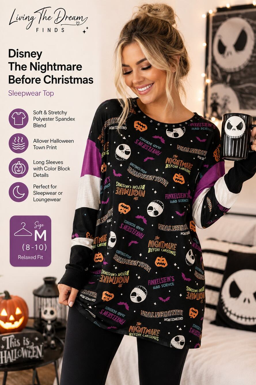 Disney The Nightmare Before Christmas Women’s Sleepwear Sweater Top M Black